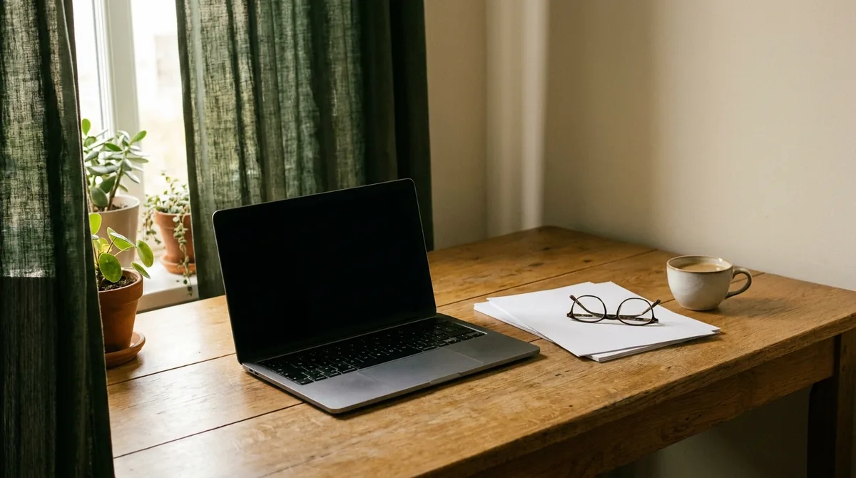 Bureau avec ordinateur portable, papiers et lunettes : gestion fiscale du logement