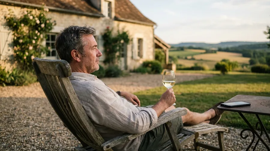 Propriétaire détendu profitant de sa maison pendant que Golden Tree gère tout